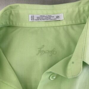 Foxcroft‎ Shirt Women 8P Green Lime Neon Button Up Wrinkle Free Non Iron